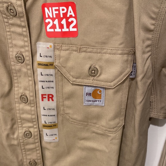 Carhartt Tan button up long sleeve shirt - Picture 2 of 4